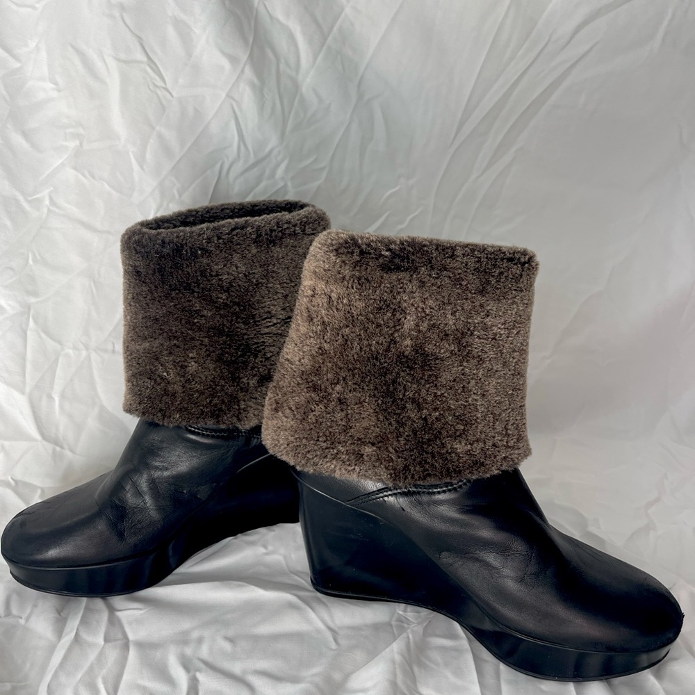 Stuart Weitzman Snowy Wedge Shearling Boots